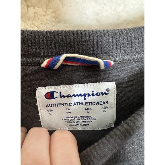 CHAMPION Powerblend Fleece Crew Neck Sweatshirt Mens M Embroidered Heavy Weight - Picture 4 of 12